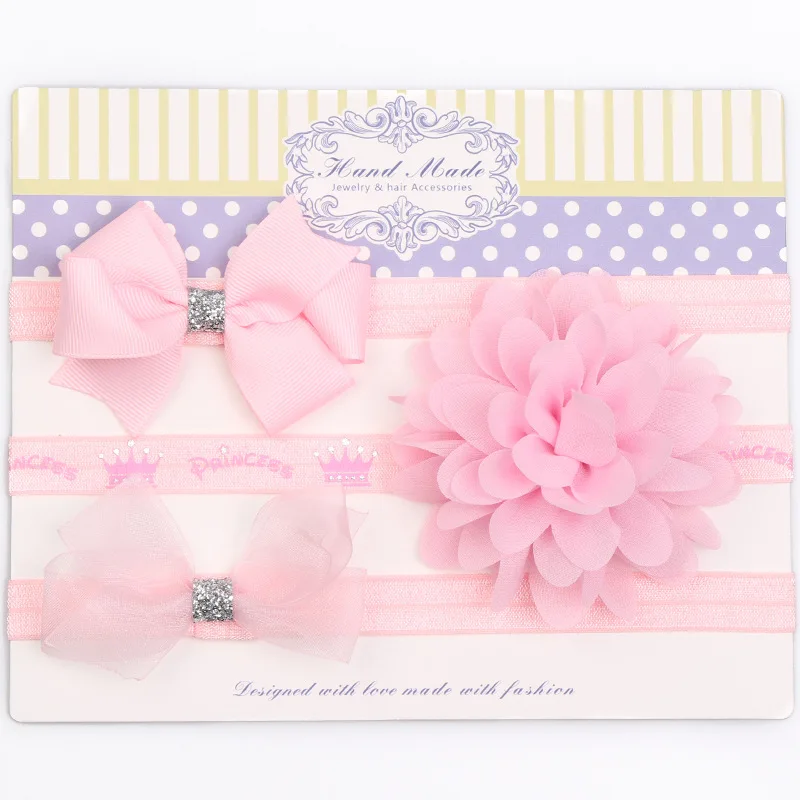 3pcs/lot Baby Headband Elastic Newborn Hair Accessories Flower Bowknot Haarband For Girls Hairband Turban KF36 | Детская одежда и