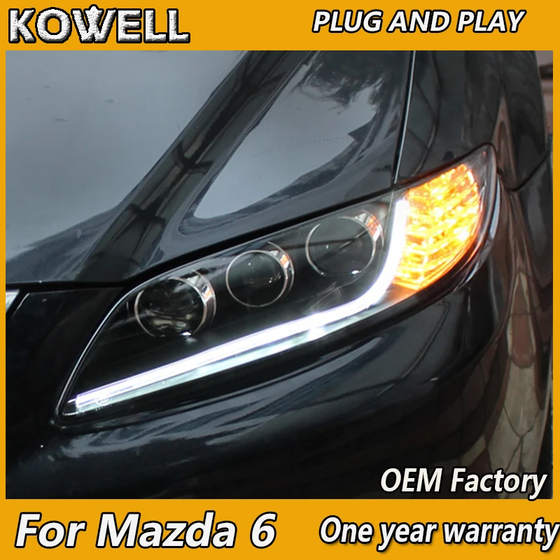 

KOWELL Car Styling Head Lamp for Mazda 6 Headlights 2004 2009-2013 Mazda6 LED Headlight DRL Daytime Running Light Bi-Xenon HID