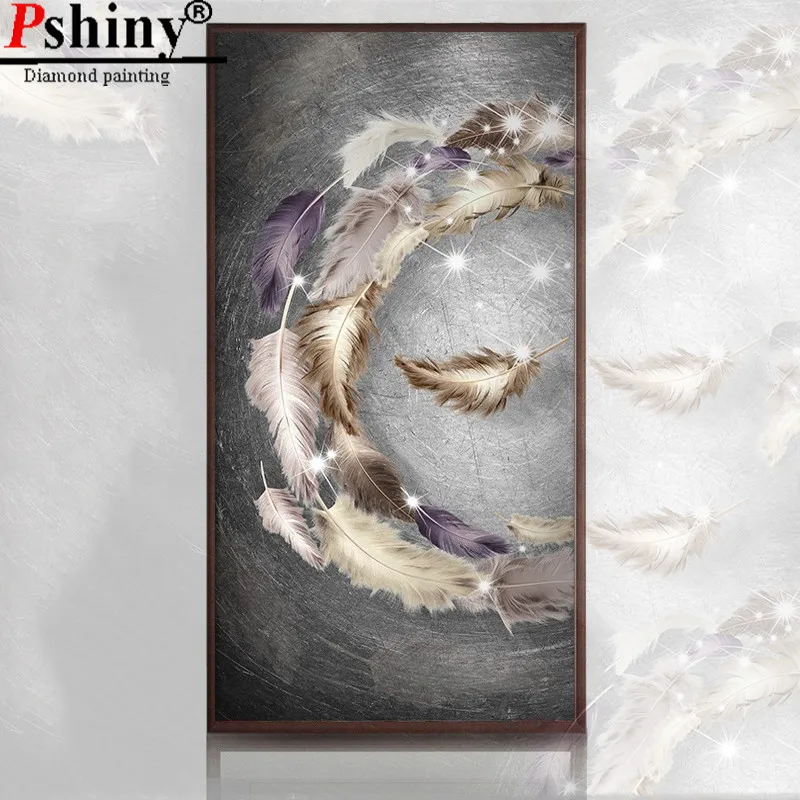 PSHINY 3D сделай сам Алмазная вышивка продажа абстрактное искусство ПЕРО картины из