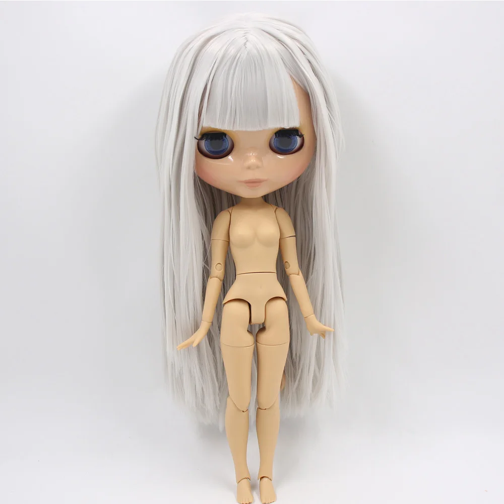 A nude doll ICY Nude Blyth Custom Doll No. BL1003 серые прямые волосы 1/6 bjd, pullip, licca, jerryberry - Цвет: A nude doll