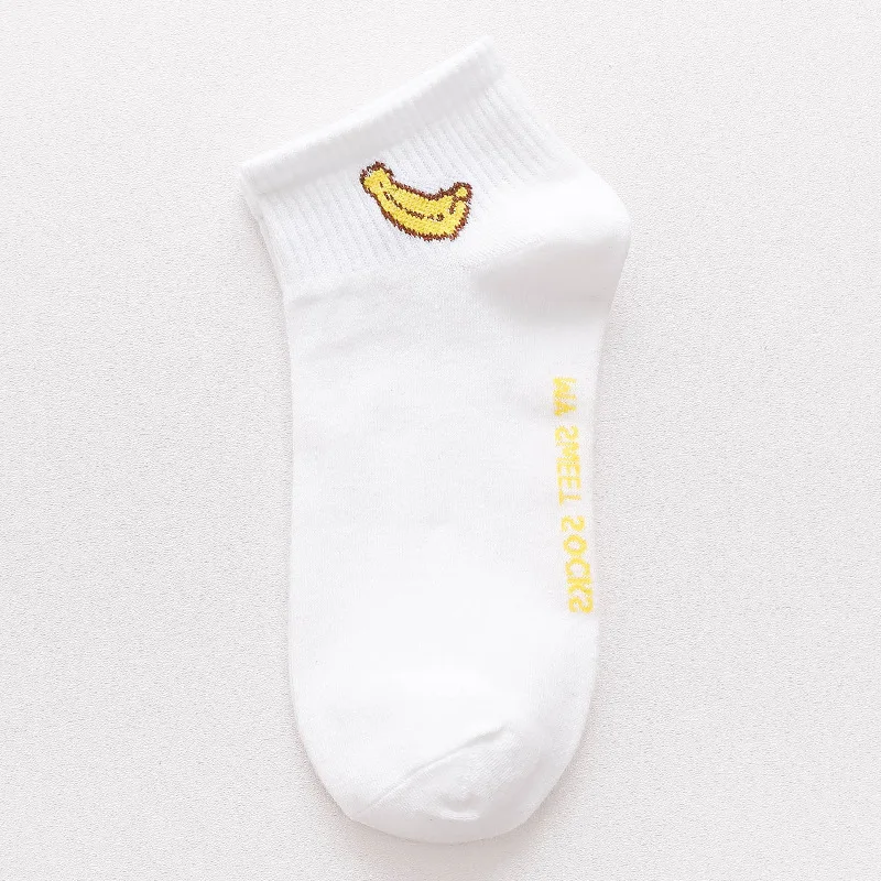 Женские носки, хлопковые носки, короткие, Харадзюку, Chaussette Femme Courte Calcetines Mujer Divertido, хипстерские, для скейтборда, до лодыжки, забавные, кавайные - Цвет: Banana