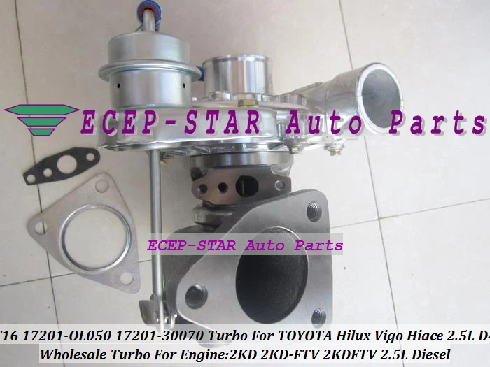 Турбокомпрессор CT16 17201 OL050 30070 для TOYOTA Hilux Vigo Hiace D4D 2KD FTV 2KDFTV 2.5L D масляное