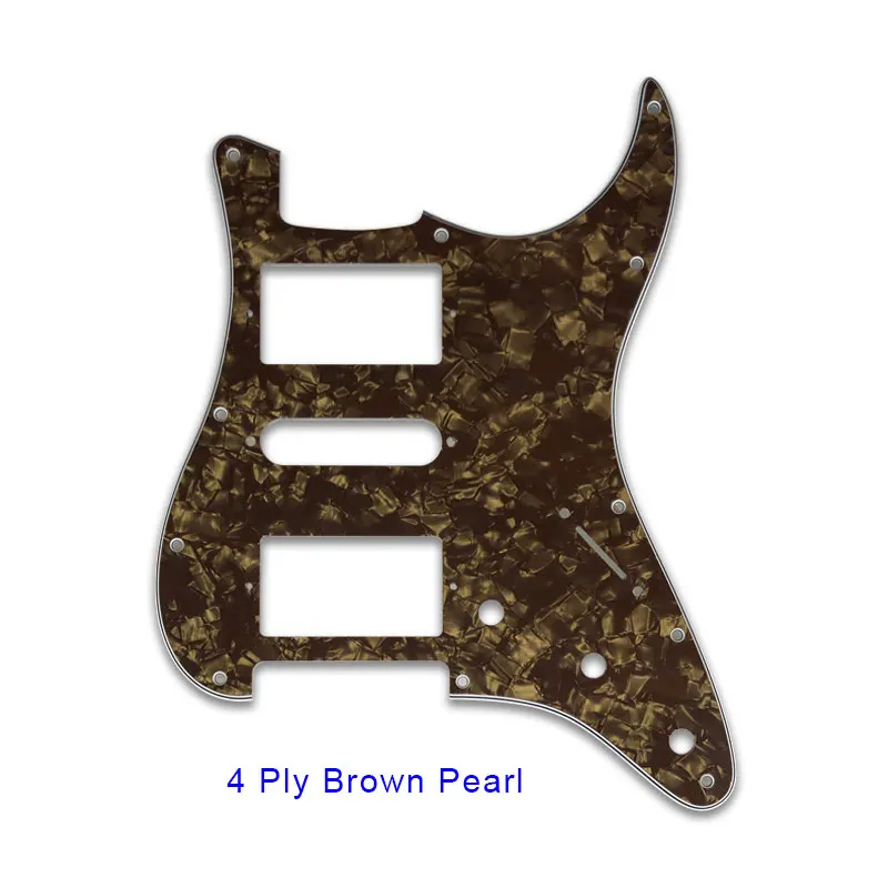 Качественная электрическая гитара Pickguard с 11 отверстиями, пластина с царапинами HSH PAF, катушка хамбакера для США \ Мехико Fd, гитара Stratocaster, запчасти - Цвет: 4Ply Brown Pearl