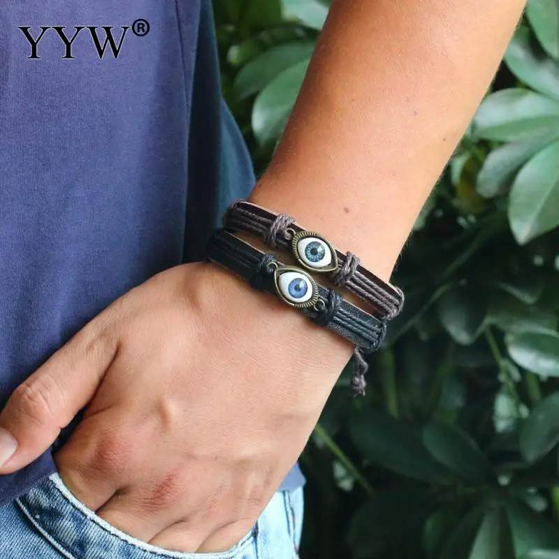 Оптовая продажа кожаный регулируемый браслет ручной работы ювелирные изделия