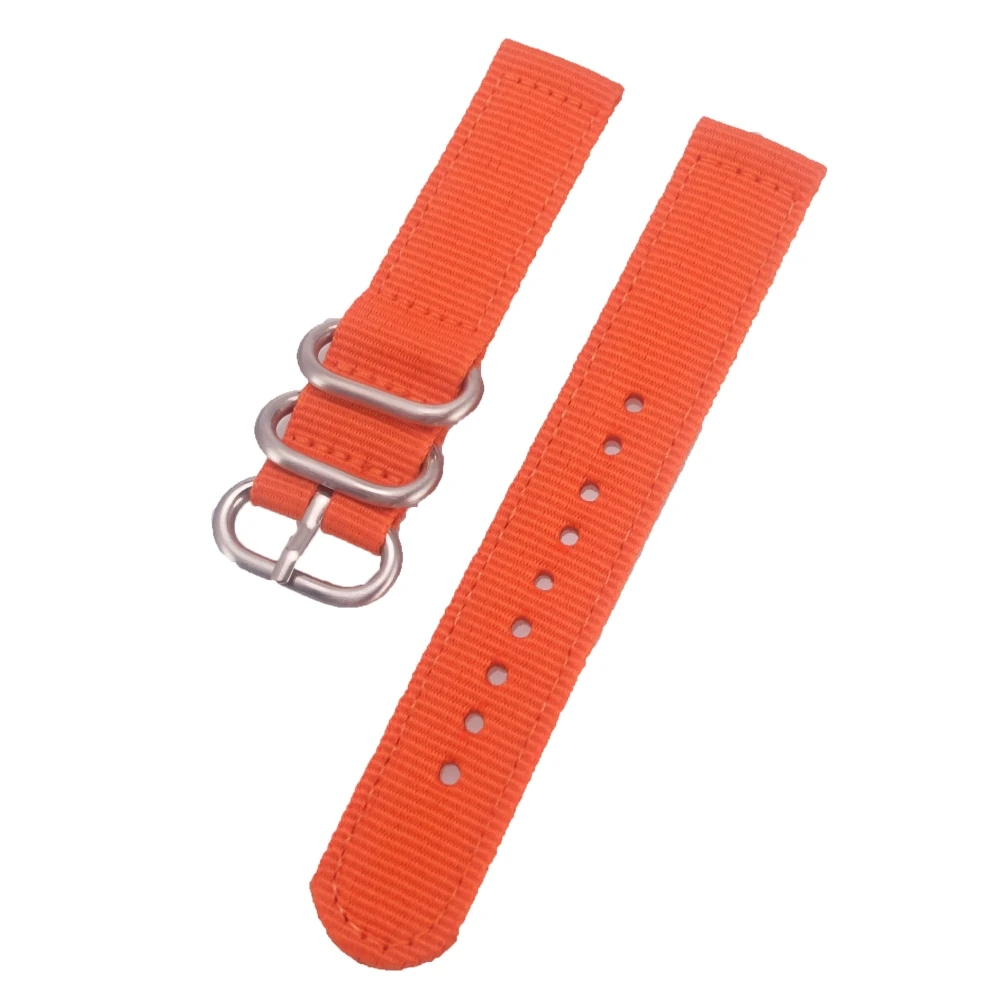 Silver buckle orange 18 мм, 20 мм, 22 мм, 24 мм, мужской нейлоновый ремешок для часов Nato, Военный Спортивный армейский ремешок для часов, аксессуары, браслет, несколько цветов для мужчин и женщин - Цвет ремешка: Silver buckle orange