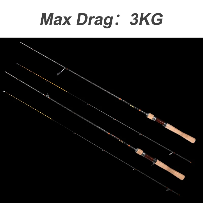 

Kingdom MICRO EXPERT Spinning Fishing Rods Carbon 1.89m UL Power Casting Travel Rod FUJI Guides Plastic and Reel Seat Feeder Rod