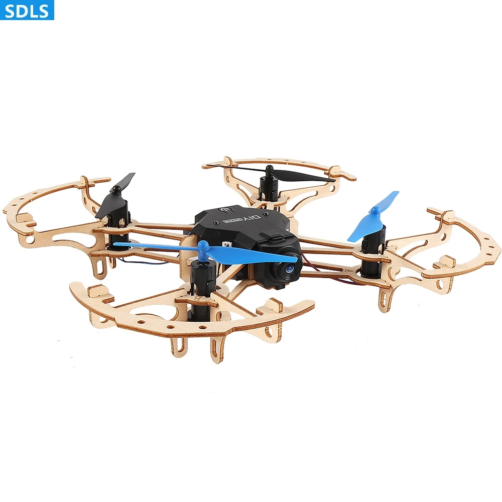 DIY деревянный Радиоуправляемый Дрон Wi Fi FPV 720P HD камера высота Hover Дистанционное