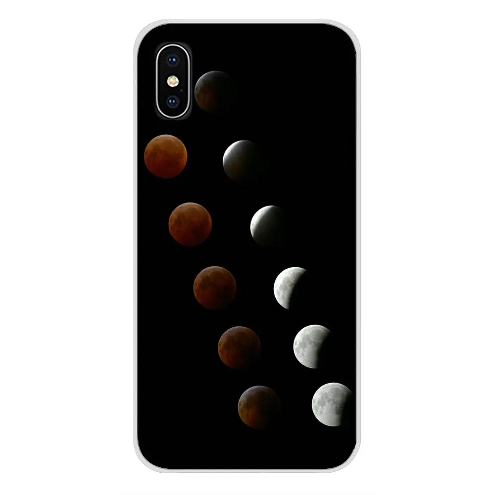 Мягкий прозрачный чехол-сумка с изображением Луны и фаз ночной съемки для Huawei P8 9