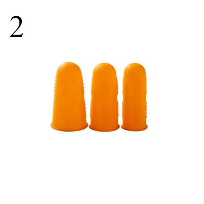 Orange 3 шт./пакет зажим для пальца с силиконовой протектор для защиты пальцев от ожогов и резки анти-скольжения пальцев рукава Чехлы для домашней кухни - Цвет: Orange