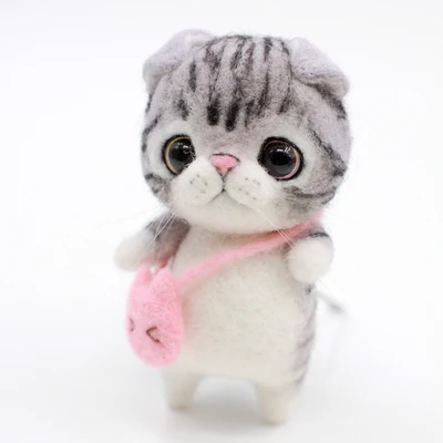 Scottish Fold Материал из шерстяного войлока сумка для взрослых ручной работы DIY кошка подарки на день рождения - Цвет: Scottish Fold