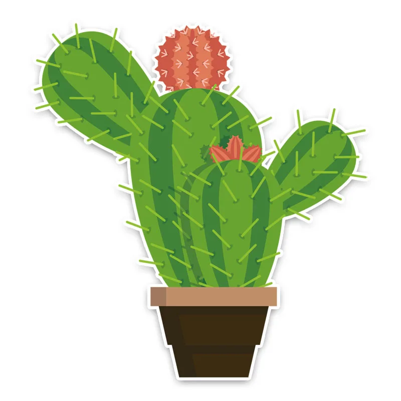 YJZT 12.9*13.7CM Unique Cactus Flowers Decor Car Stickers Bumper Window Decoration 11A0913 | Автомобили и мотоциклы