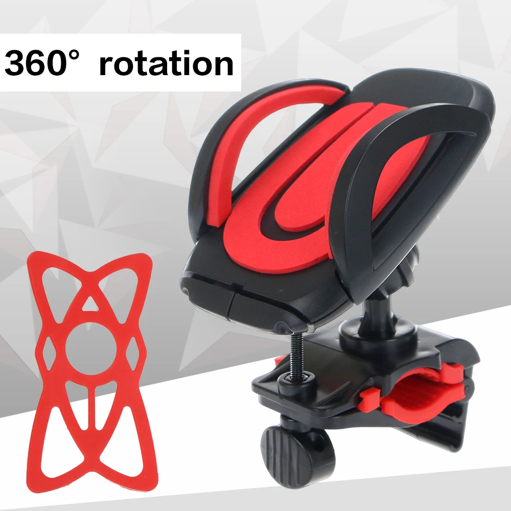 Держатель-подставка на руль велосипеда или мотоцикла с силиконовым ремешком для