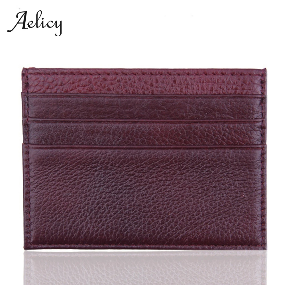 Aelicy, одноцветные держатели для карт, для женщин и мужчин, из искусственной кожи, тонкие, маленькие, для кредитных карт, ID, именных карт, Обложка, посылка, Одноцветный, мини-кошелек для карт, 605