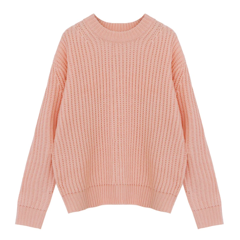 Women's Jumper Cute Kawaii Chic Solid Color Loose Thick Sweater Lady Harajuku Ins Sweaters For Women Retro Knitted Clothes | Женская