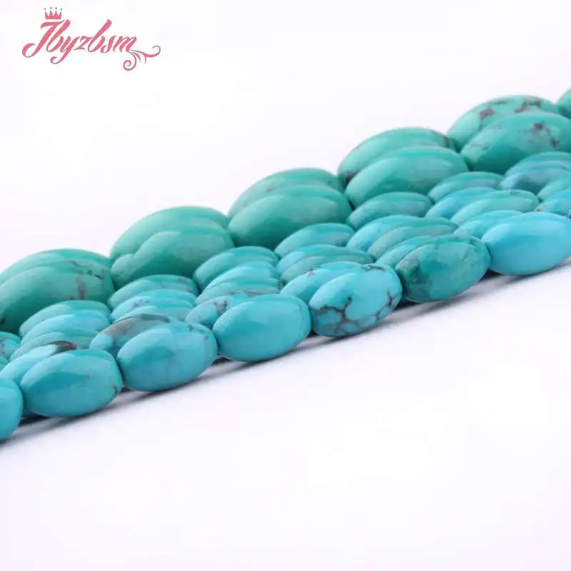 Бусины из натурального камня овальной и синей бирюзы 4x8 8x14 мм|bead strands|stone beadsbeads free