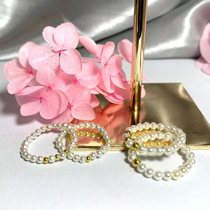 Жемчужное кольцо из ракушки эластичное 2 круга | Украшения и аксессуары