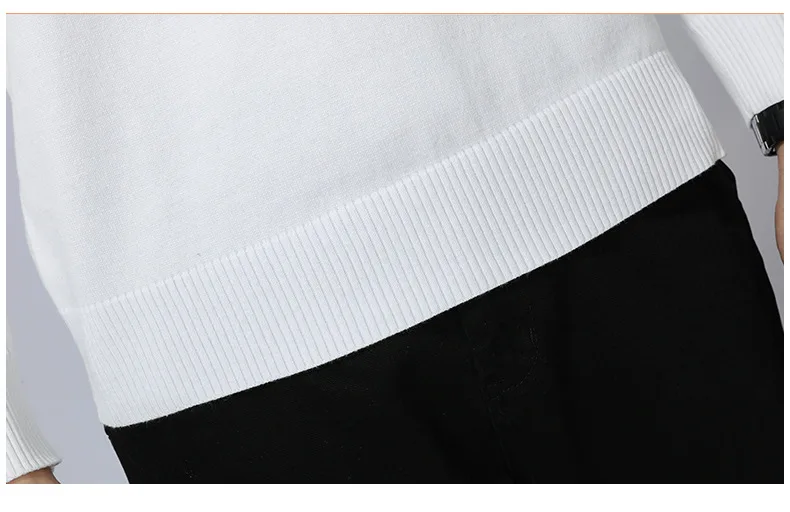Cotton sweater men's winter turtleneck Long sleeve sweater Thicken Solid color sweater cotton slim bottoming shirt 033