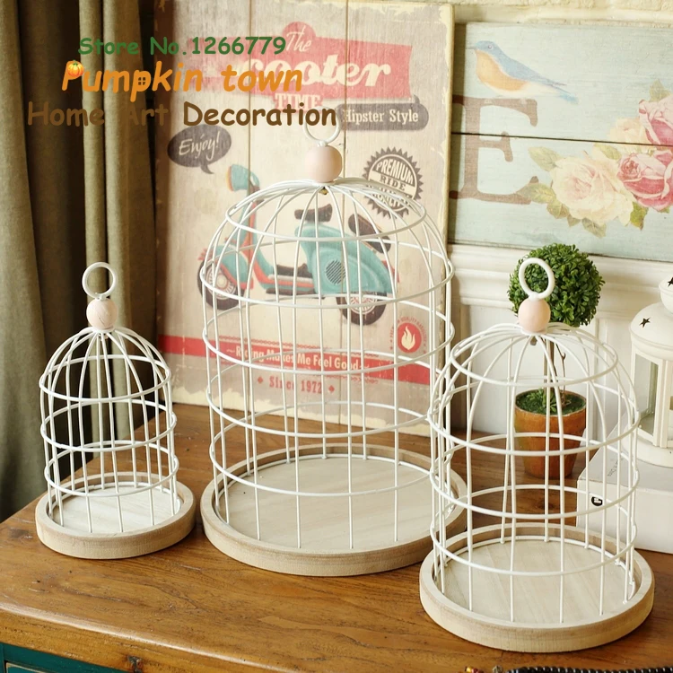 Деревянный поднос и птичья клетка в деревенском стиле декоративный Настольный