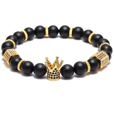 gold crown Браслеты mcllroy брендовые трендовые браслеты мужские бусы из натурального камня женские мужские ювелирные изделия Pulseras Mujer CZ ювелирные изделия - Окраска металла: gold crown