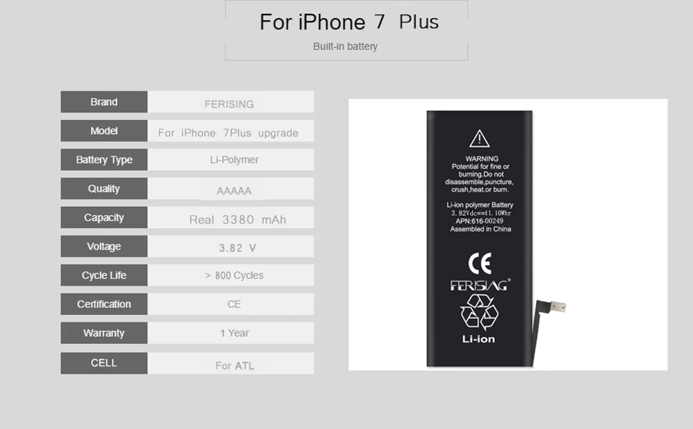 2200 мАч/3500 мАч батарея для iPhone 6 6s Plus FERISING Высокая емкость Телефона полимерная внутренняя батарея сменные батареи 6plus