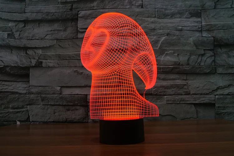 Призрак 3D USB Led ночник 7 цветов меняющая Рождественское настроение лампа