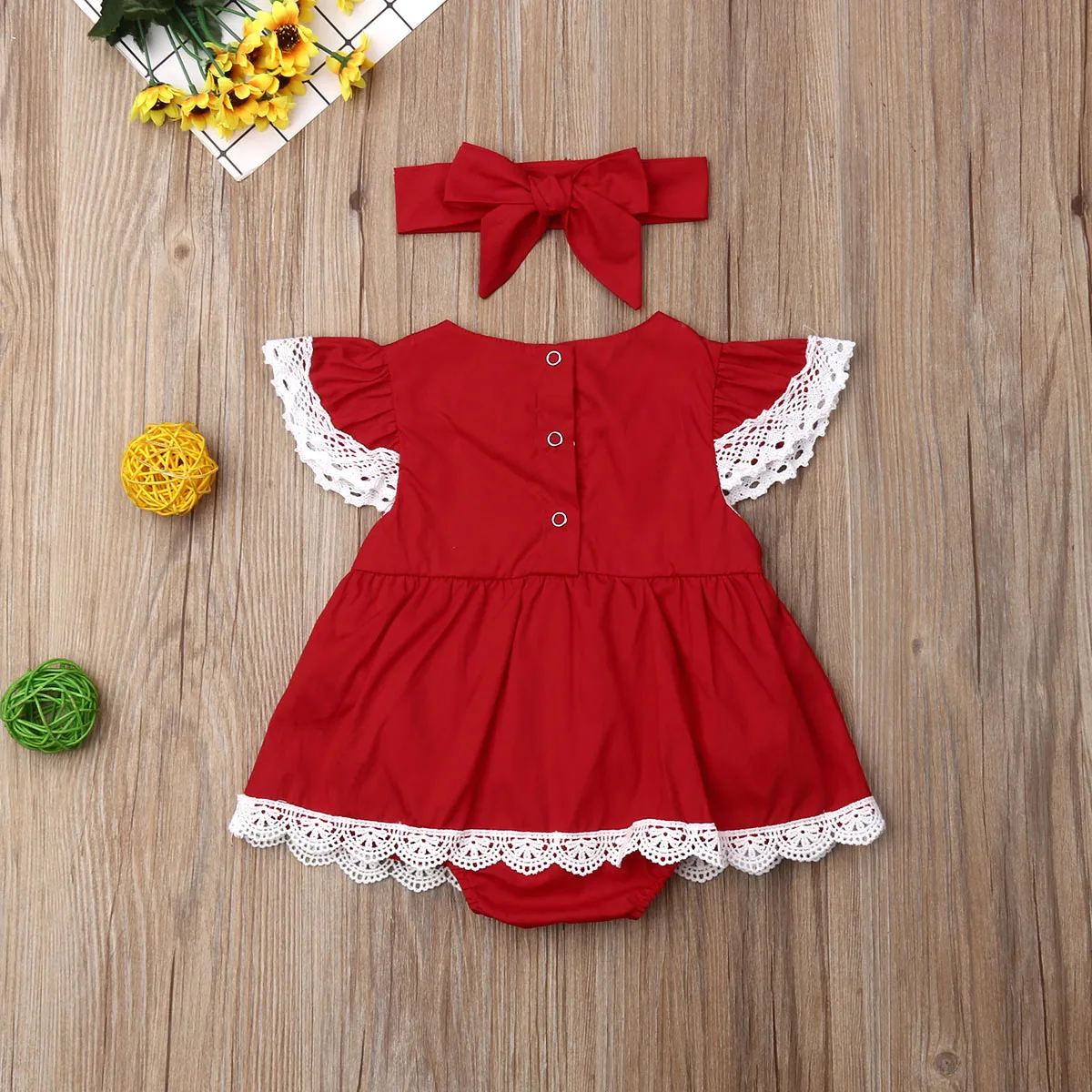 Комплект из 2 предметов для новорожденных девочек комбинезон с цветочным