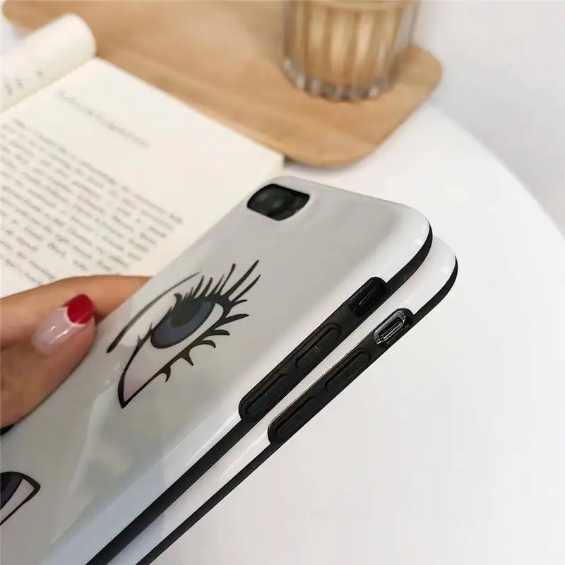 IMIDO мультфильм большие глаза чехол для телефона iPhone 6 6S 7 X Модный мягкий