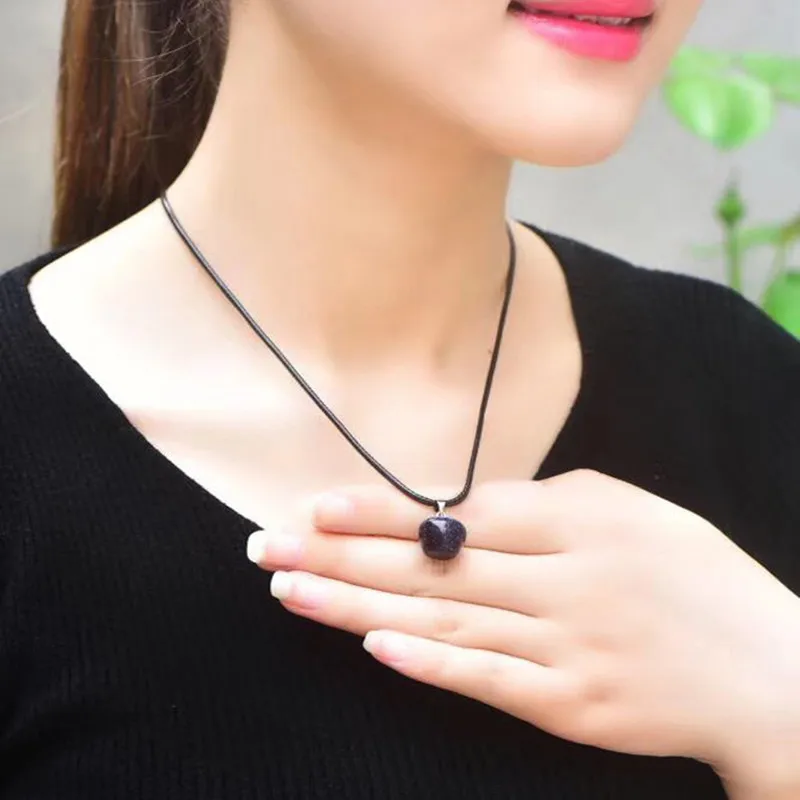 Ожерелье с подвеской из натурального кристалла Apple ручная веревочка женское