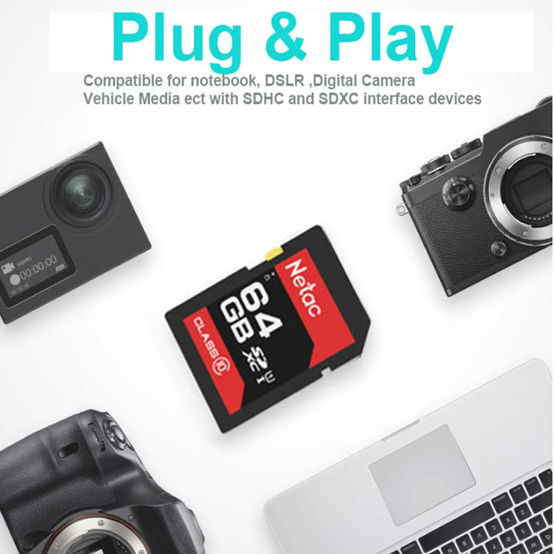 Микро сд SD Card 64 Гб оперативной памяти 32 встроенной Class 10 флэш карты 80 МБ/с. HD 4