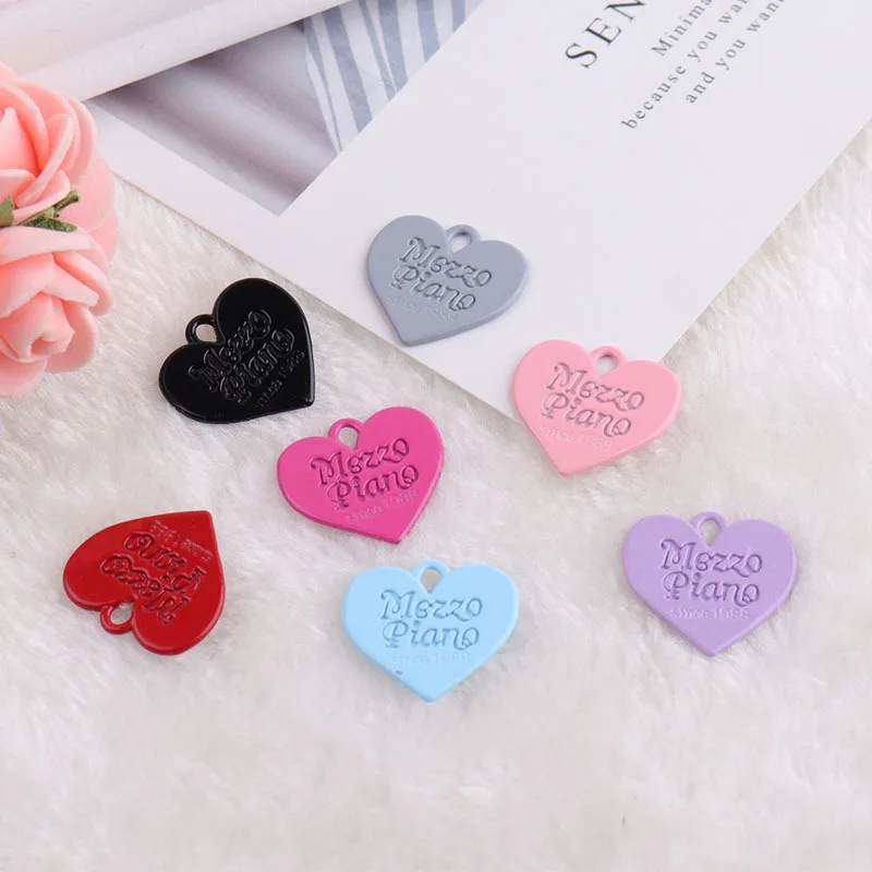 10pcs Spray Painted Candy Heart Alloy Enamel Charms Bracelets DIY Design Pendant For Earring Jewelry Accessories YZ437 | Украшения и