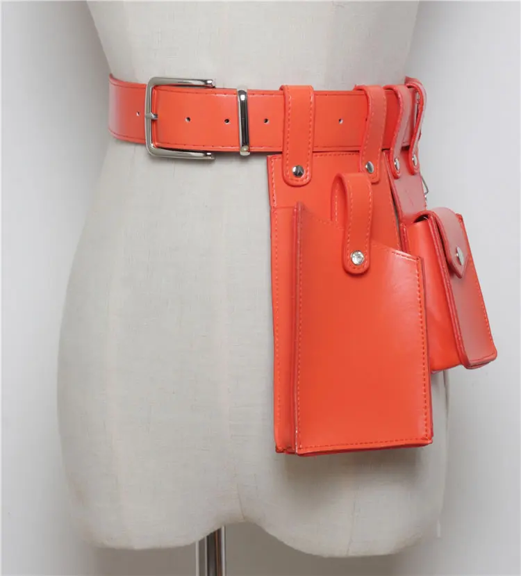 XITAO Women Cummerbunds Korea Fashion Dark Fashion New Concave Shape Street Shoot Multi Function Belt Pockets WBB4334