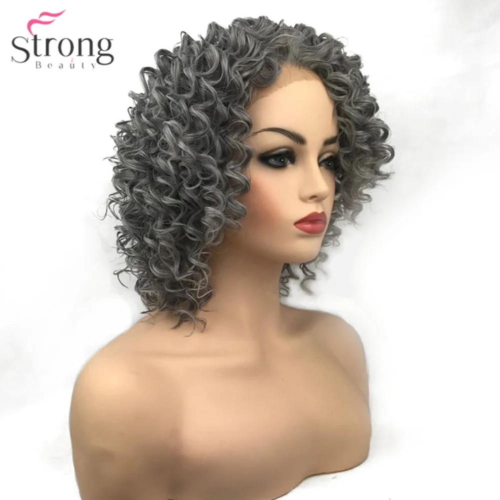 StrongBeauty Женские синтетические кружевные передние парики серые/светильник