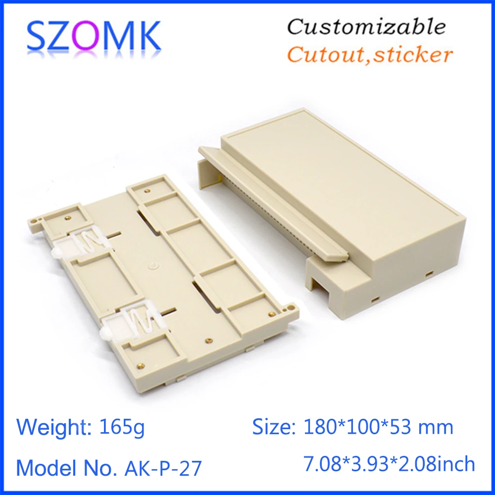1 piece 180*100*53mm new design plastic enclosure din rail instrument box szomk high impact LCD controller housing | Обустройство