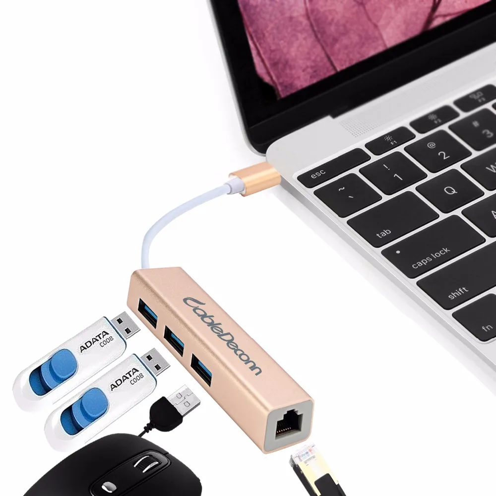 Thunderbolt 3 Ethernet RJ45 USB 0 концентратор usb3.1 Type-c USBc на порта Usb Gigabit LAN адаптер для Apple