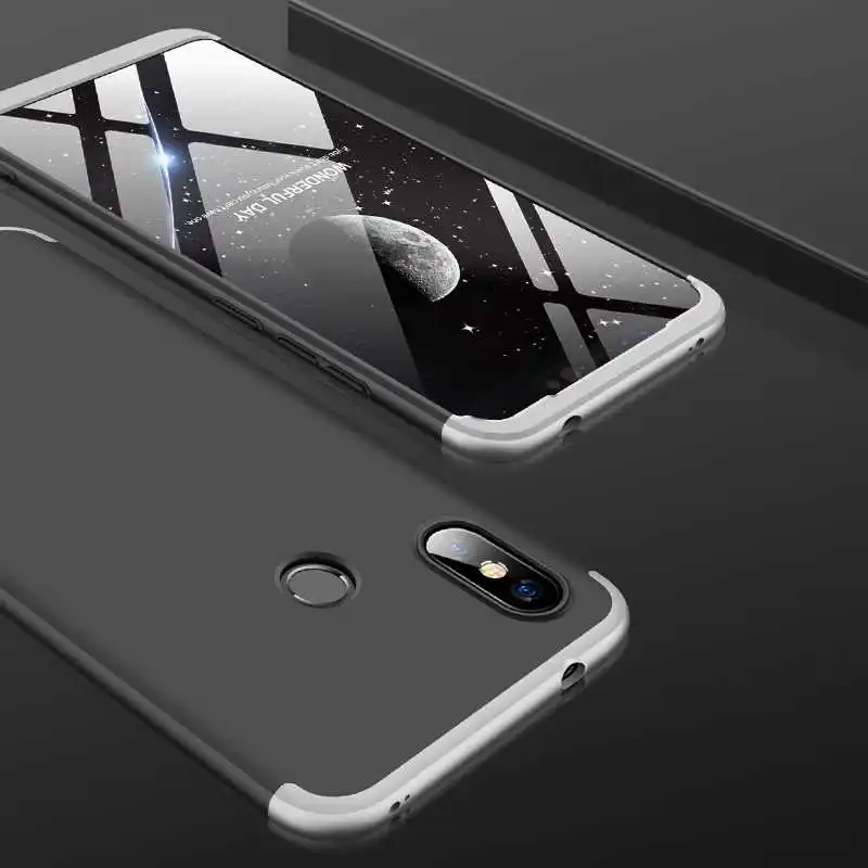 Mokoemi Мода 360 полная защитная Броня 6,2" для Xiaomi Redmi Note 6 Pro Чехол для Redmi Note 6 Pro Чехол для телефона - Цвет: Silver Black