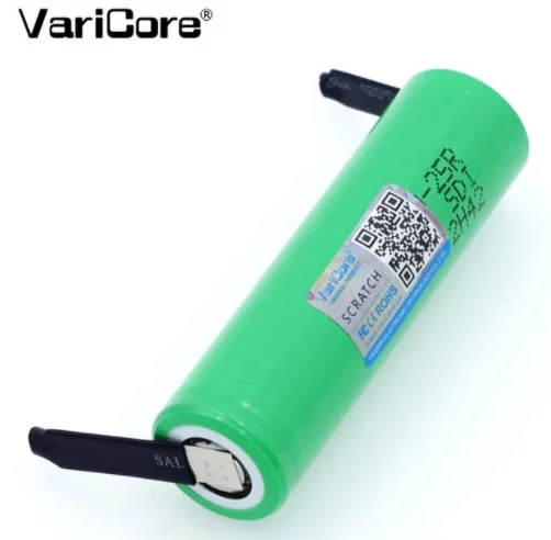 Оригинальный varicore 18650 2500 mAh аккумулятор INR1865025R 3 6 V разрядка 20A выделенный + DIY