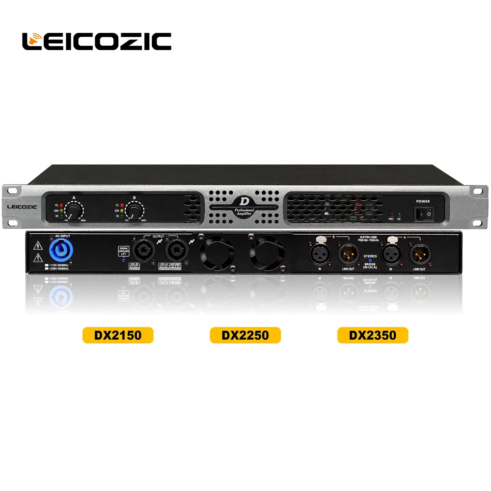 Leicozic DX2150 250 Вт* 2 усилитель мощности класса d 1u, профессиональный усилитель, цифровой усилитель звука для сцены, концертной студии, церкви