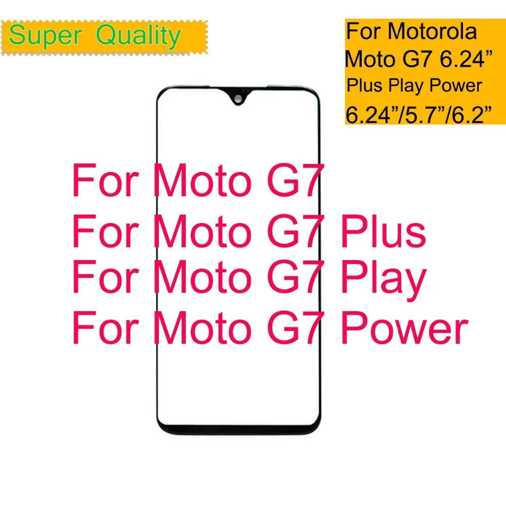 Сенсорный экран для Motorola Moto G7 Plus Play Power 10 шт./лот передняя внешняя стеклянная