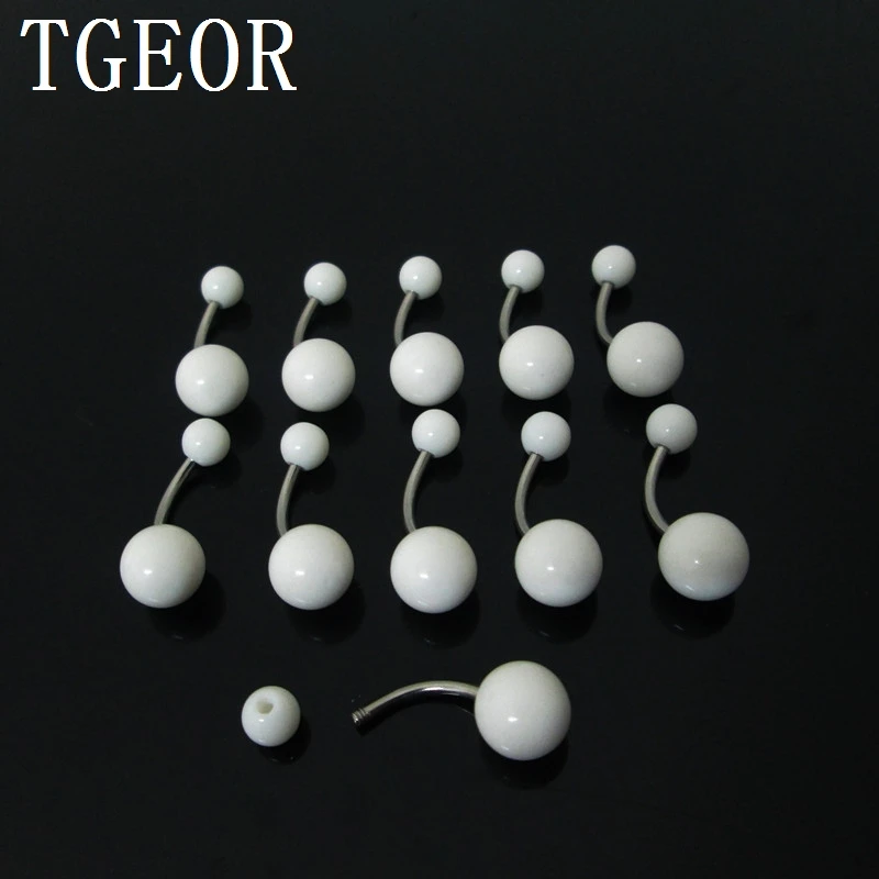 Лидер продаж оптовая продажа 100 шт. простой шар акриловое кольцо на пупок банан