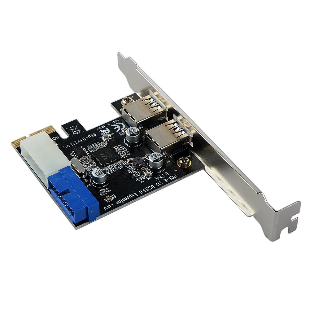 2 порта USB3.0 PCI E переходная карта Express Расширительная адаптер 5 Гбит/с скорость Usb 3 0