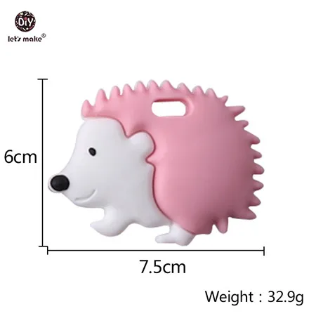 porcupine Let's Make Baby Teether 1 шт. грызун мультфильм животное пищевой силиконовый прорезыватель BPA бесплатно коала Прорезыватель зубов "медведь" для зубов крошечный стержень - Цвет: porcupine
