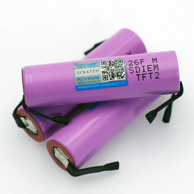 4PCSVariCore оригинальный 18650 3 7 V 2600mAh аккумуляторная батарея для Samsung батареи ICR18650 26F