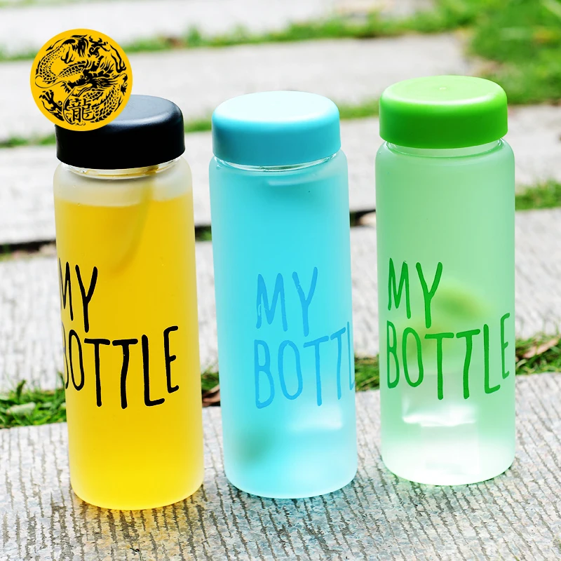 My Bottles, матовая пластиковая Спортивная бутылка для воды, термостойкая, герметичная, корейский стиль, поликарбонат, 500 мл, модная бутылка