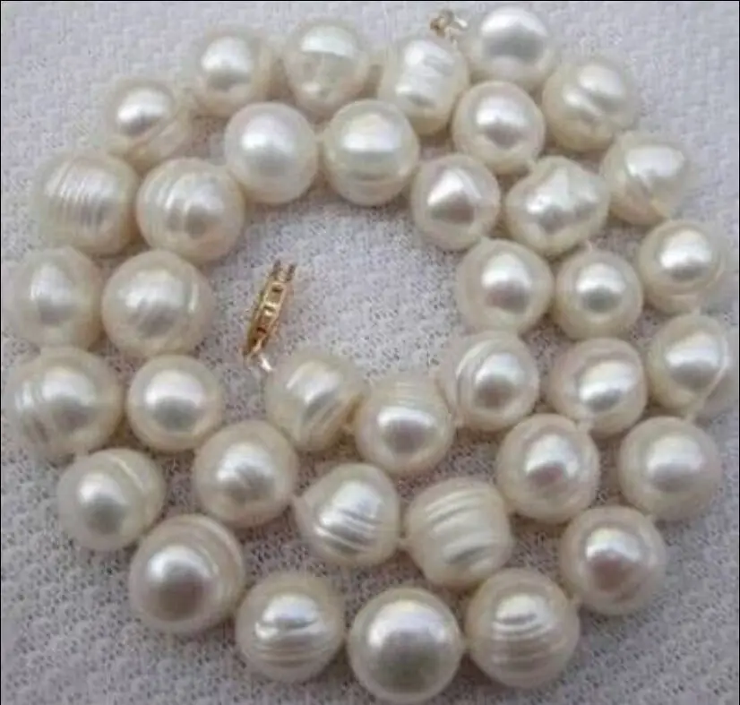 

Beautiful 9-10MM WHITE SOUTH SEA BAROQUE PEARL NECKLACE 18INCH
