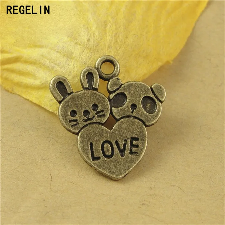 REGELIN 20 шт. 18x20 мм античная бронза для влюбленных Кулон Diy ожерелье ювелирные