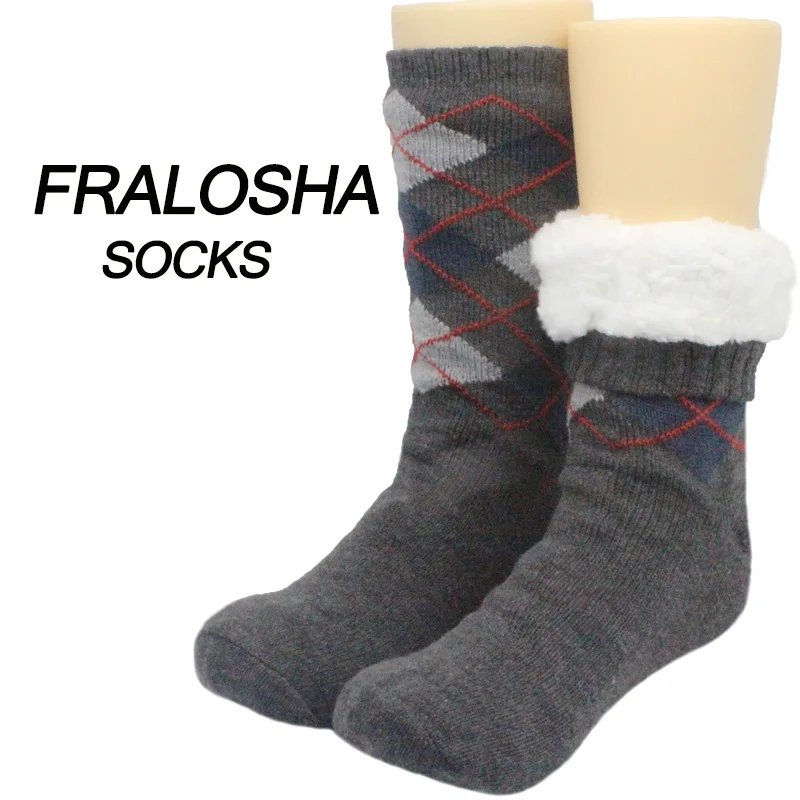 FRALOSHA 4 пары длинные носки для пола домашние тапочки мужские зимние теплые