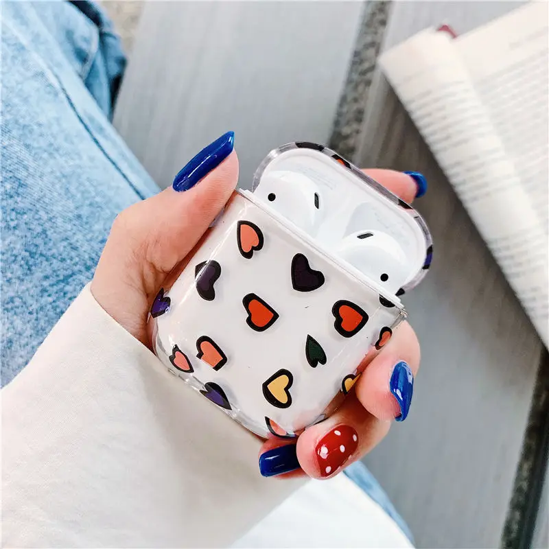 Прозрачный цветной чехол для наушников Airpods аксессуары Airpod чехлы с Bluetooth Fundas |