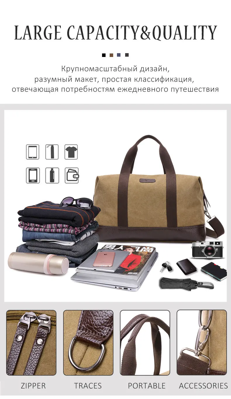 Scione Классические Дорожные Сумки для багажа, простые холщовые кожаные сумки, сумки на плечо, мужские Модные Повседневные Сумки на выходные