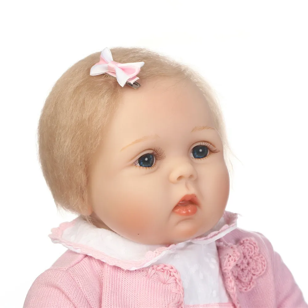 22 '&#x27Bebe живой Reborn bonecas укорененный блонд мохеровый реалистичный силиконовый Baby