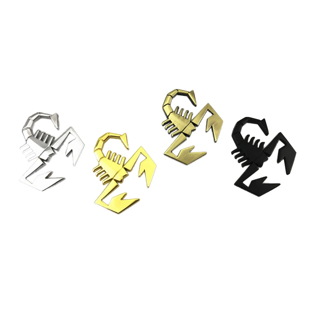 Упаковка из 4 модных стильных металлических стикеров в форме скорпиона